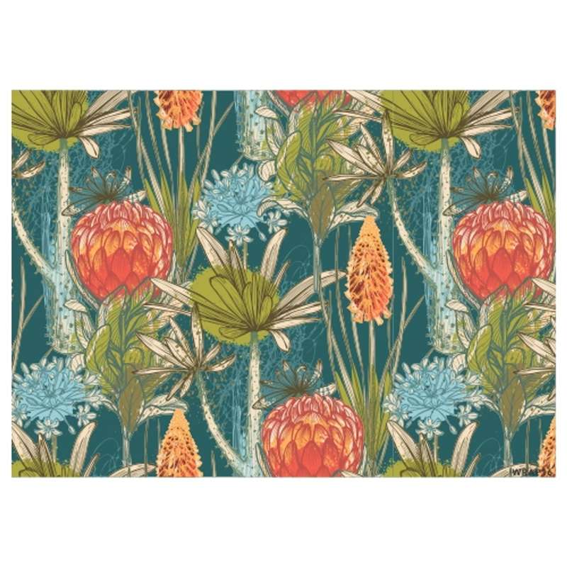 Gift Wrap Sheet - Traditional African Flowers