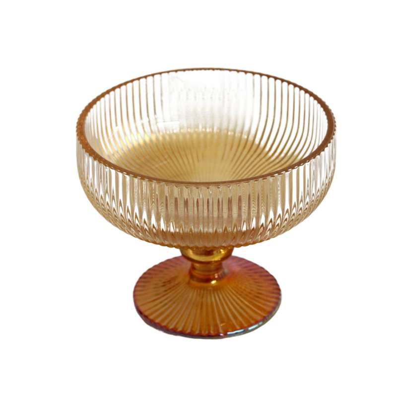 Glass Bowl Box of 6 - Two Tone Gold Line Pattern