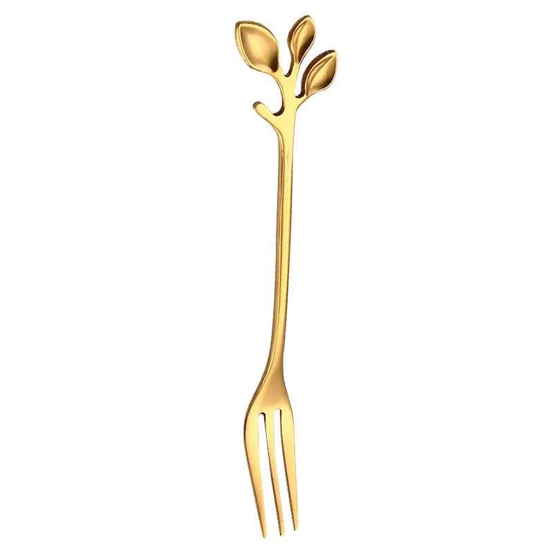Gold Cake Fork Pack Of 6 - Three Tiny Leaves