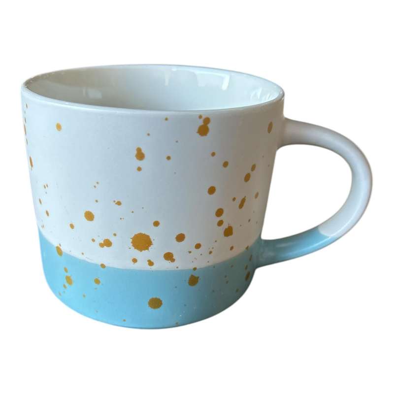 Gold Speckle Blue Base Ceramic Mug