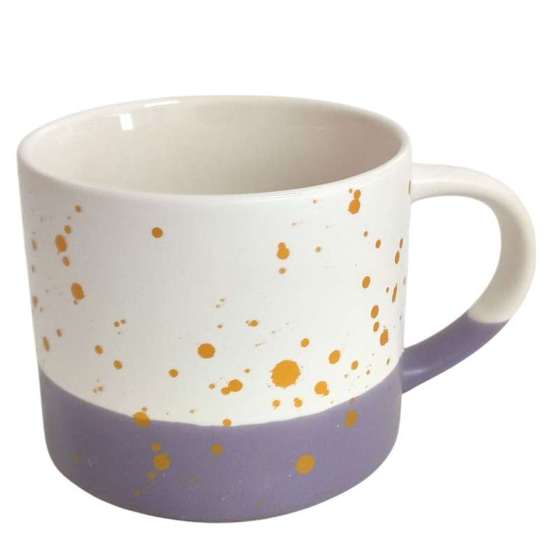 Gold Speckle Ceramic Mug with Purple Base