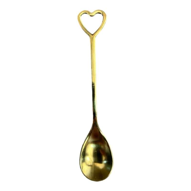 Gold Teaspoon Pack Of 6 - Heart