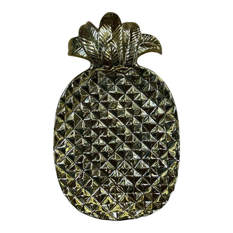 Golden Green Pineapple Plate 25cm