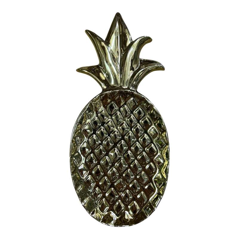 Golden Green Pineapple Plate 30cm