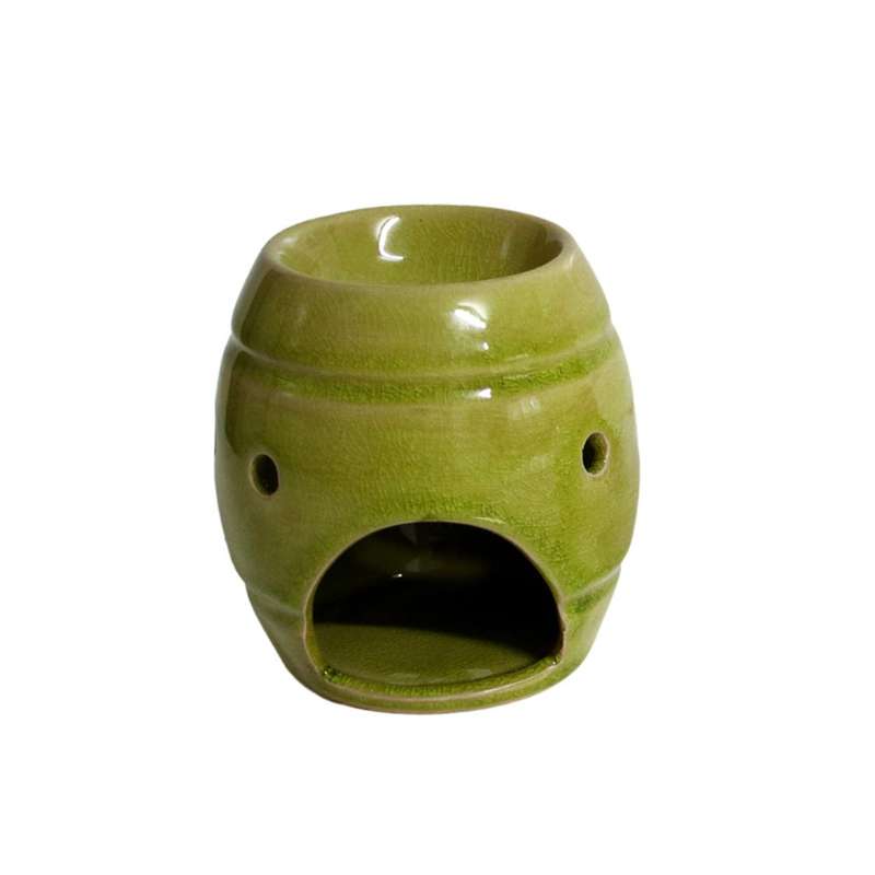 Green Barrel Ceramic Oil Burner - Deer Head