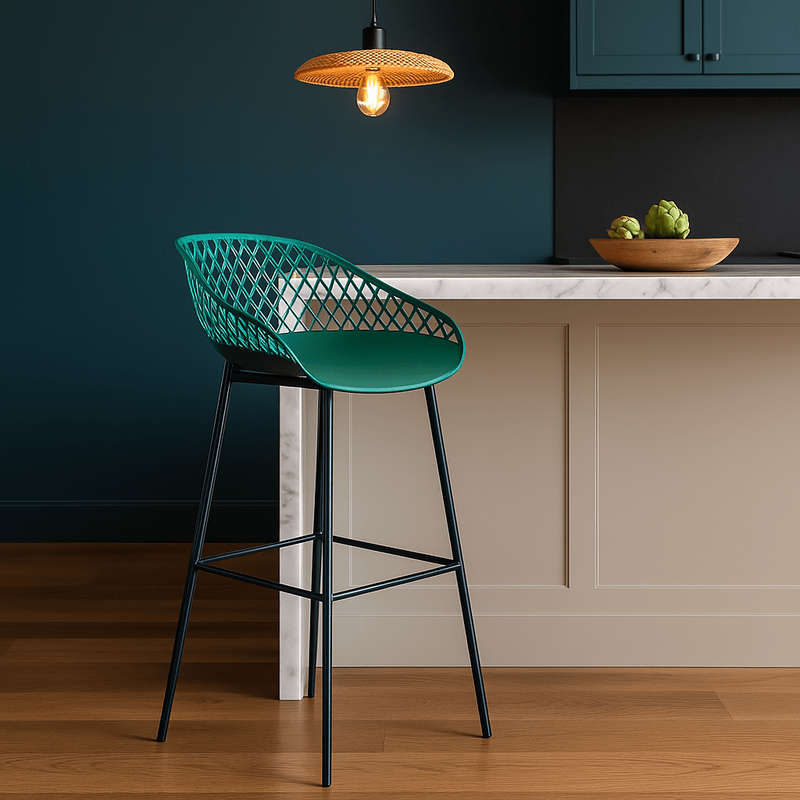 Green Diamond Back Bar Chair