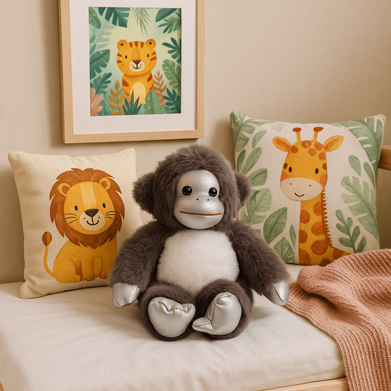 Grey Gorilla Plush Toy 35cm