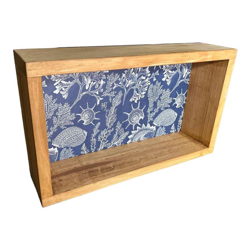Hanging Wooden Shelf - Sea Coral And Shell