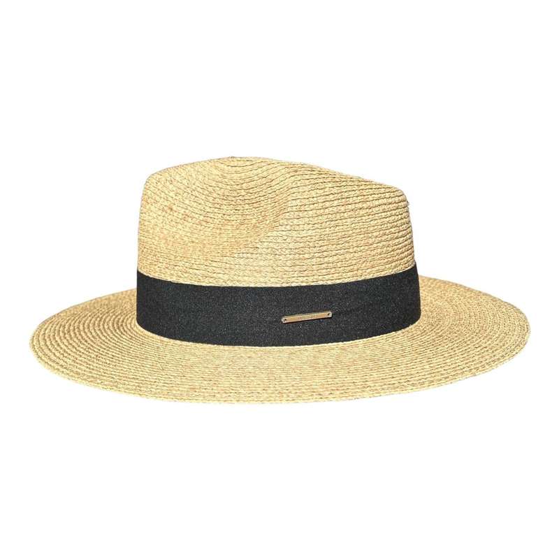 Hat - Beige, Black Material Band And Plate