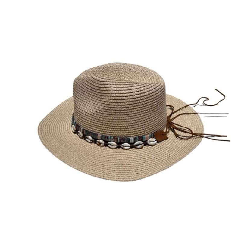Hat - Brown With Shell Band
