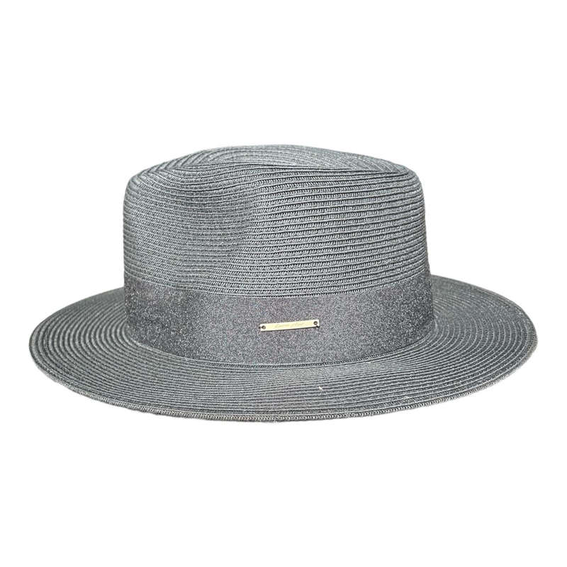 Hat - Grey, Grey Band And Metal Plate