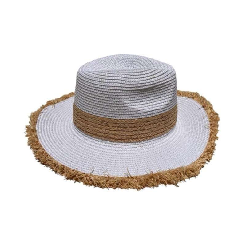 Hat - White Rim And Brown Head