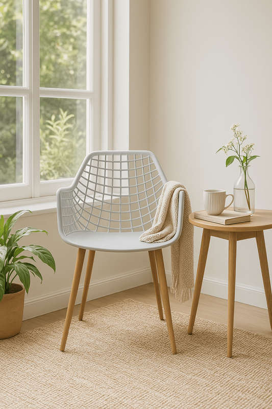High Diamond Back Grey Chair