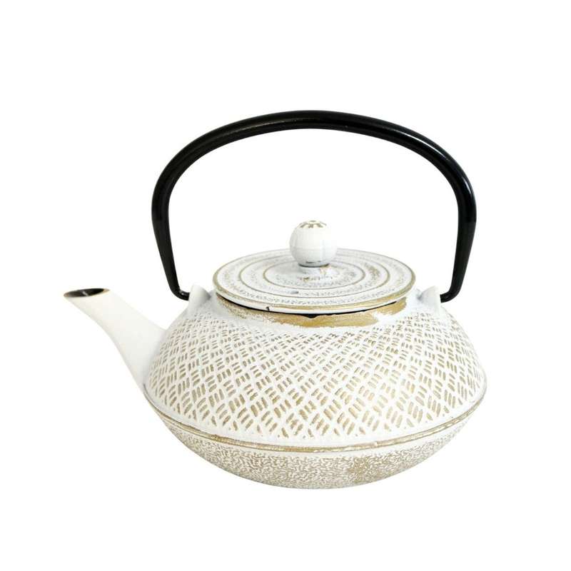 Iron Teapot - White And Gold 800ml