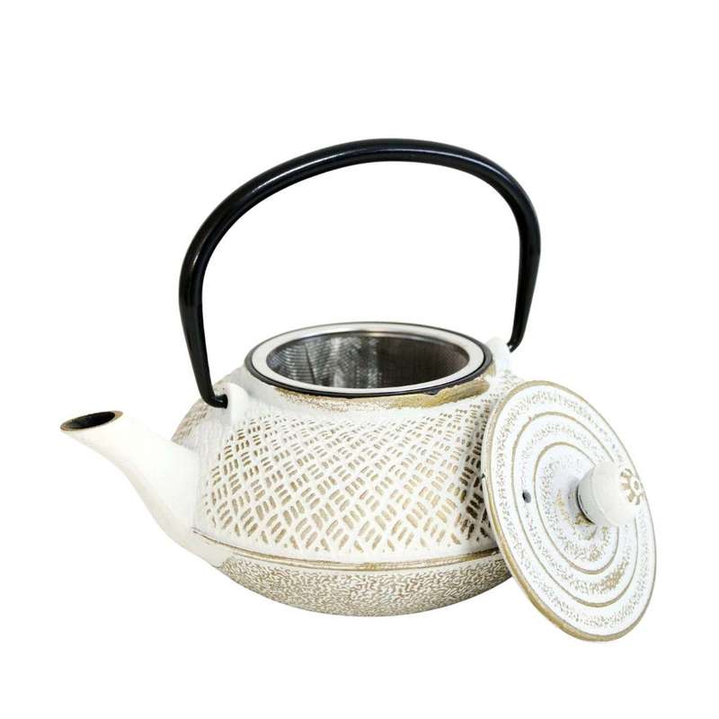 Iron Teapot - White And Gold 800ml