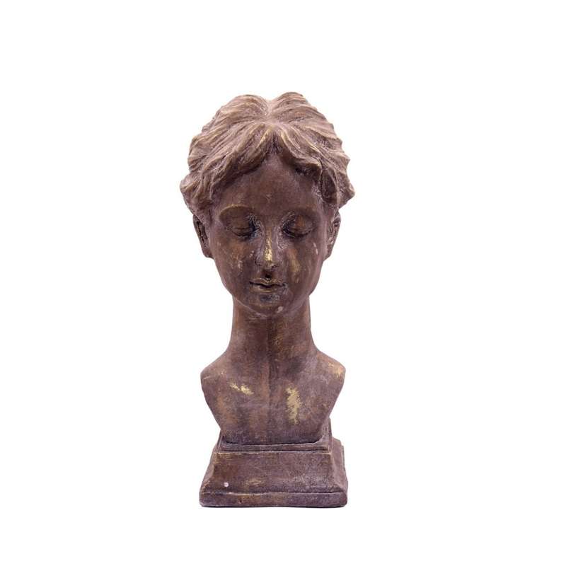 Large Gold And Grey Female Statue