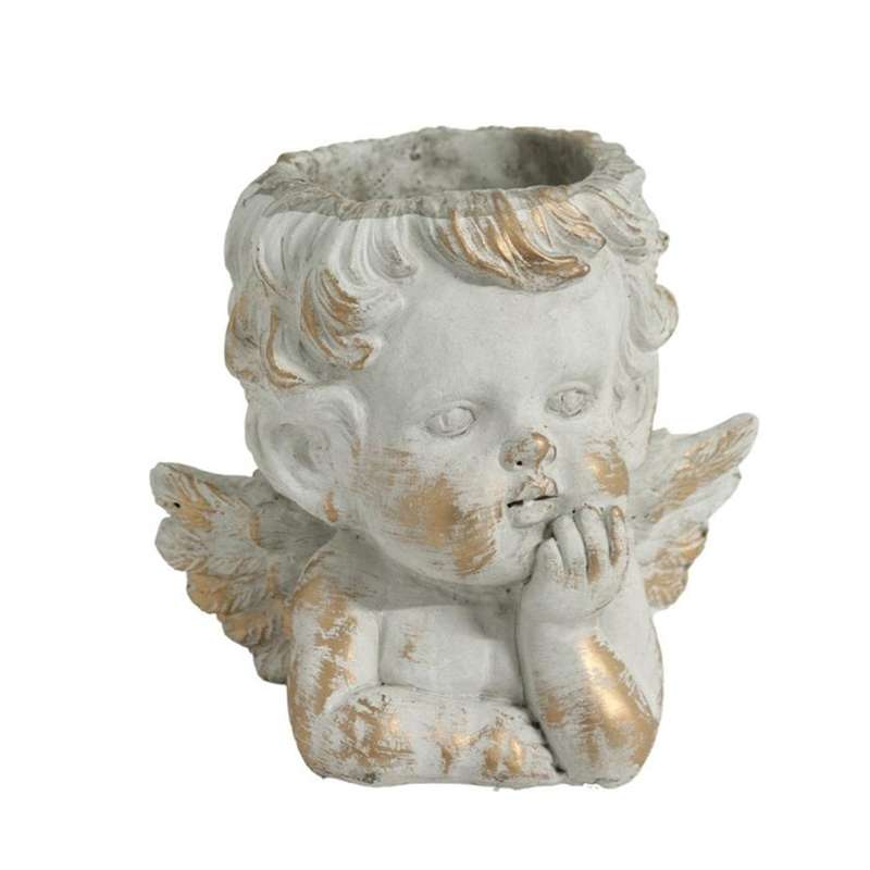 Large Gold Leaf Grey Cupido Resting