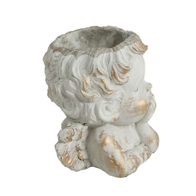 Large Gold Leaf Grey Cupido Resting
