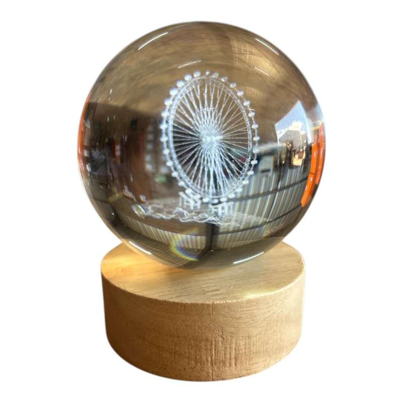 Large Light Up Glass Ball - Ferris Wheel