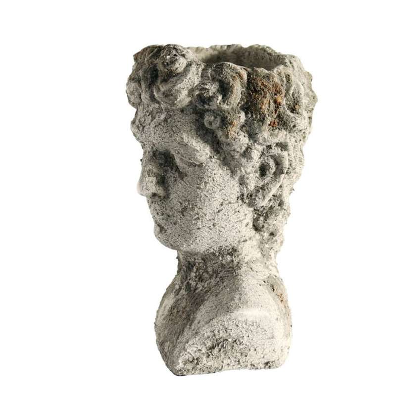 Large Rough Ceramic Grey Male Bust