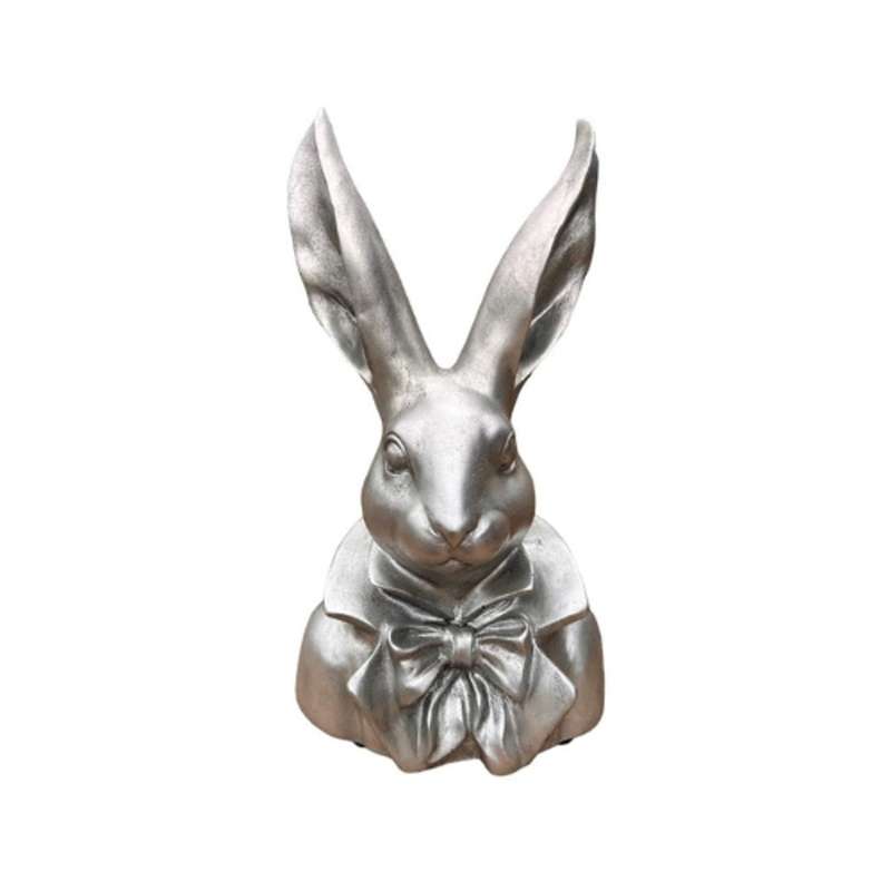 Large Silver Gentleman Bunny Bust