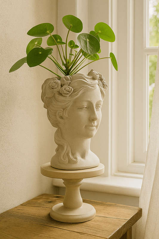 Large White Polyresin Female Bust Planter