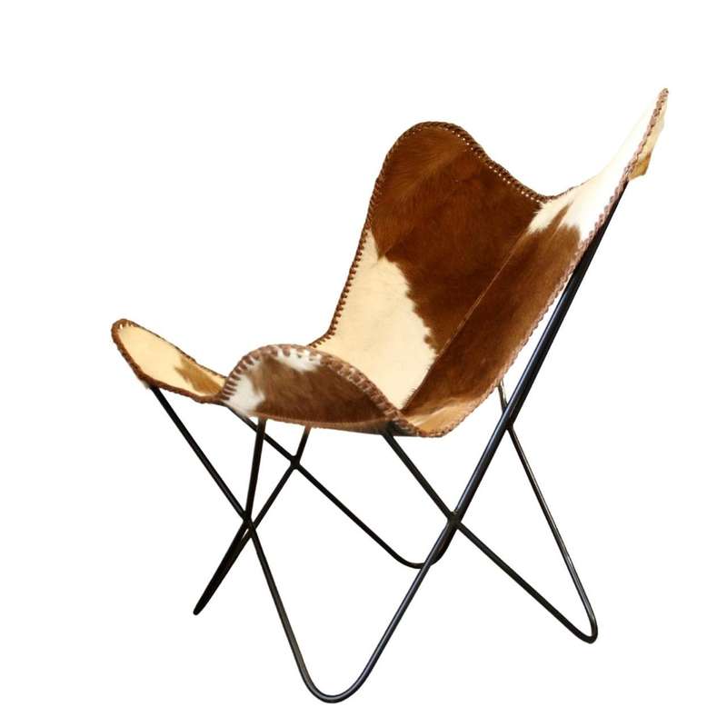 Leather & Iron Butterfly Chair