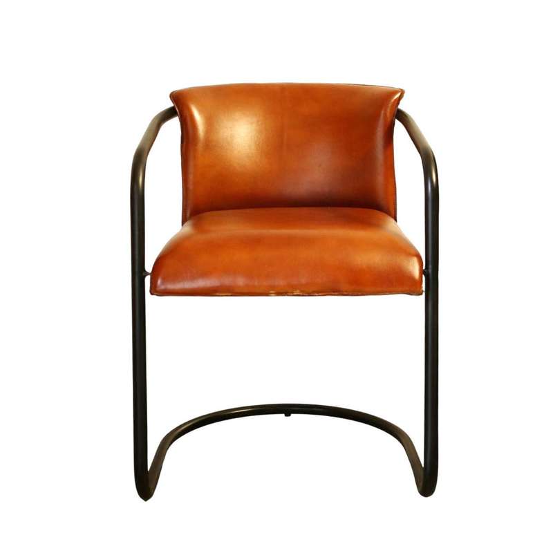 Leather Iron Loop Chair