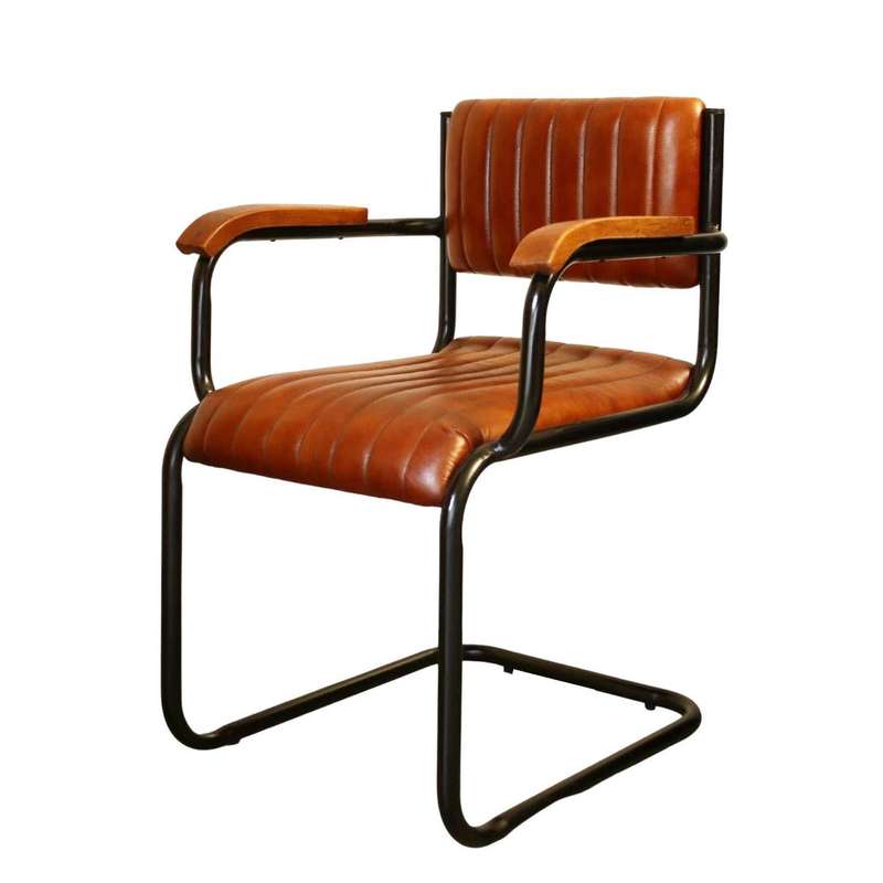 Leather Iron Loop Chair