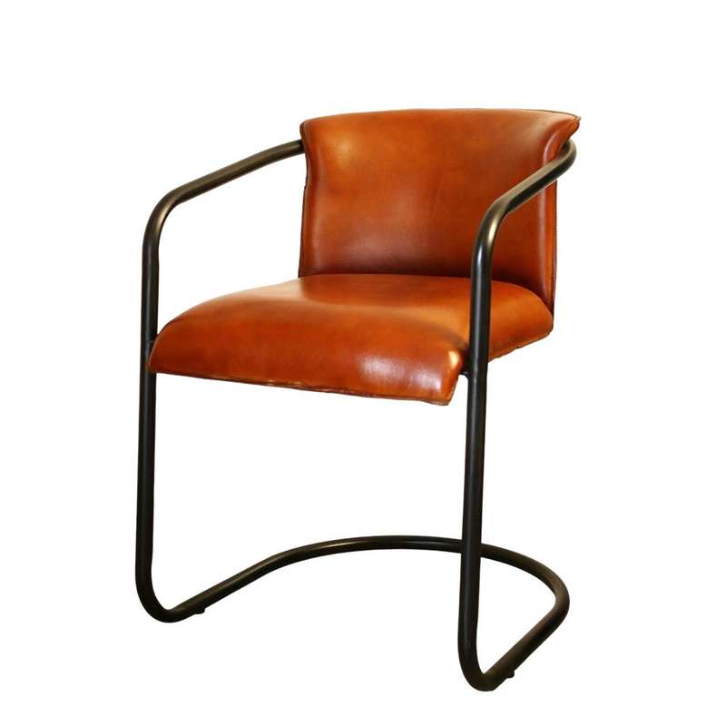 Leather Iron Loop Chair