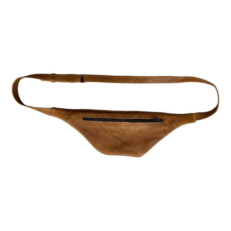 Leather Three Zip Moon Bag