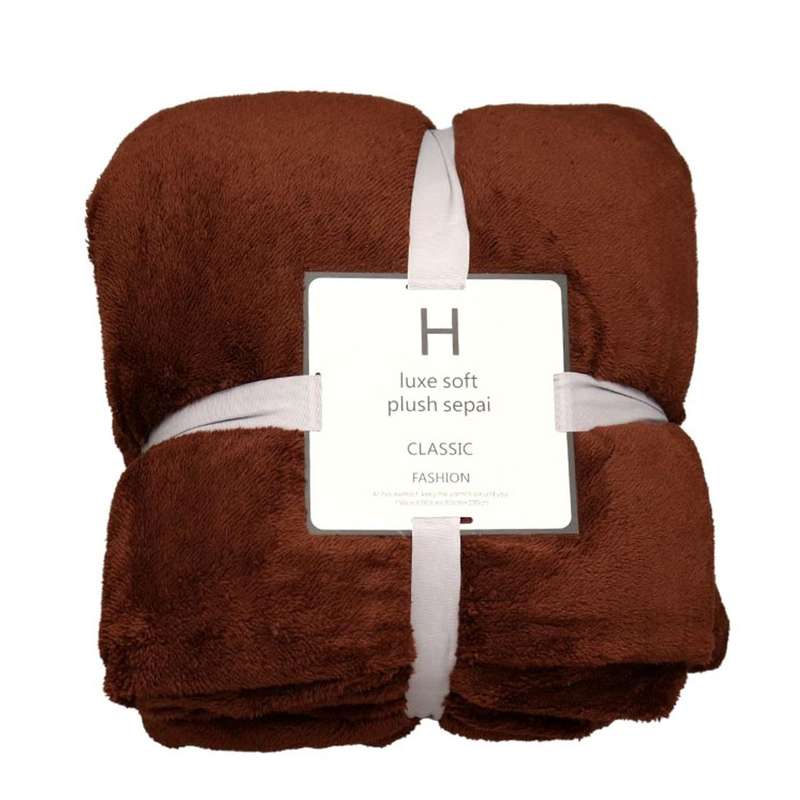 Luxe Plush Blanket - Brown