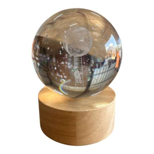 Medium Illuminated Glass Sphere Night Light - Astronaut Design