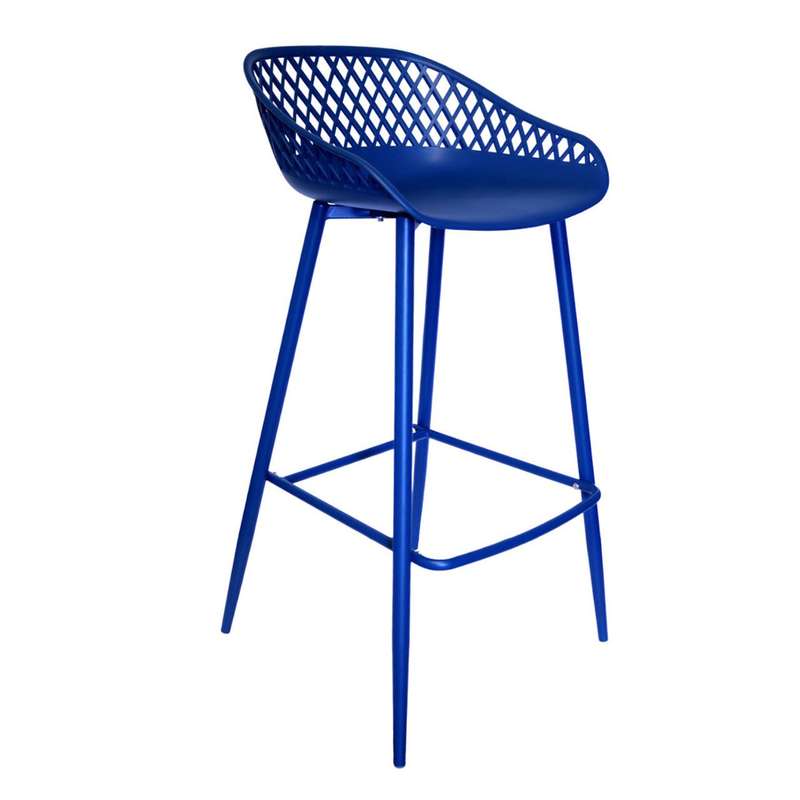 Navy Diamond Back Bar Chair