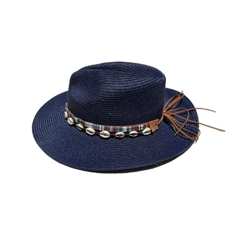 Navy Hat With Shell Band