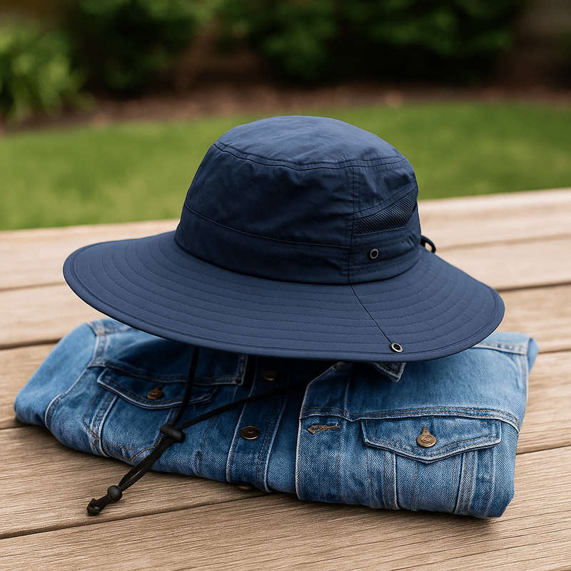 Navy Polyester Large Outdoor Hat