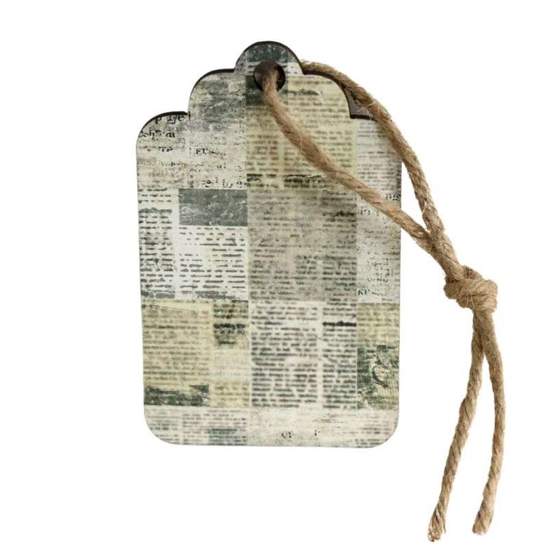Newspaper Gift Wrap Tag