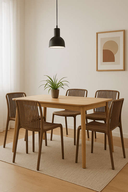 No Arms Stackable Brown Chair