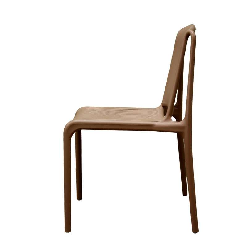 No Arms Stackable Brown Chair