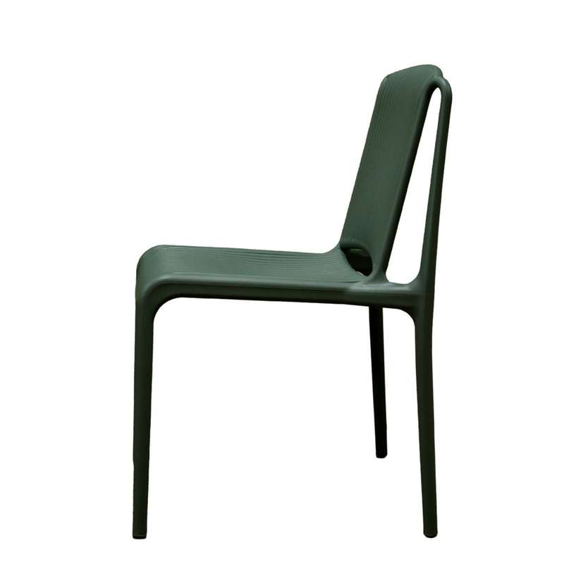 No Arms Stackable Green Chair