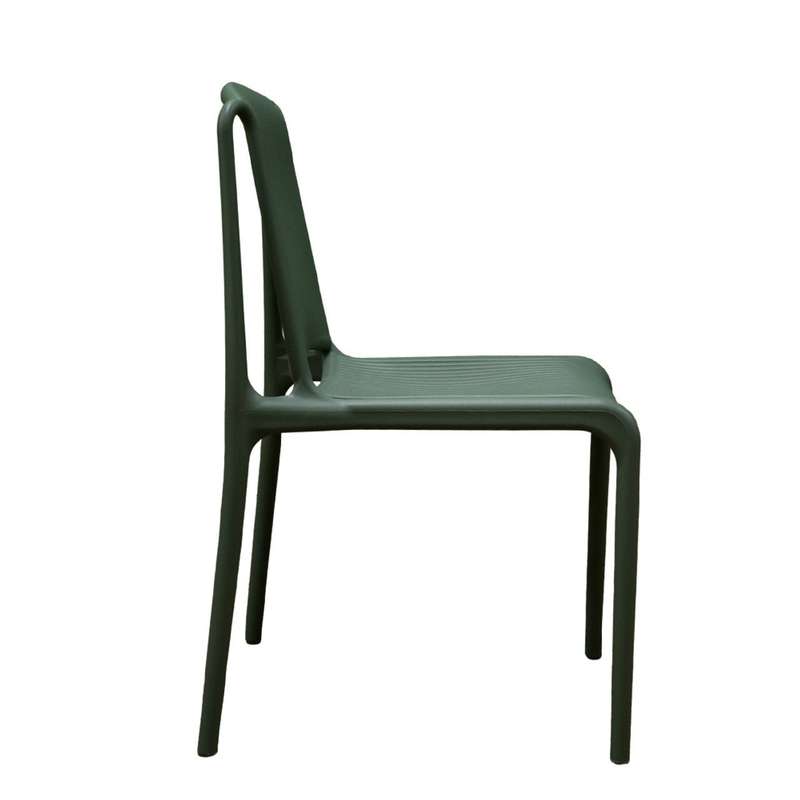 No Arms Stackable Green Chair