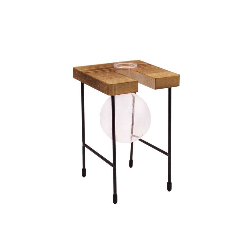One Glass Vase Wooden Stand