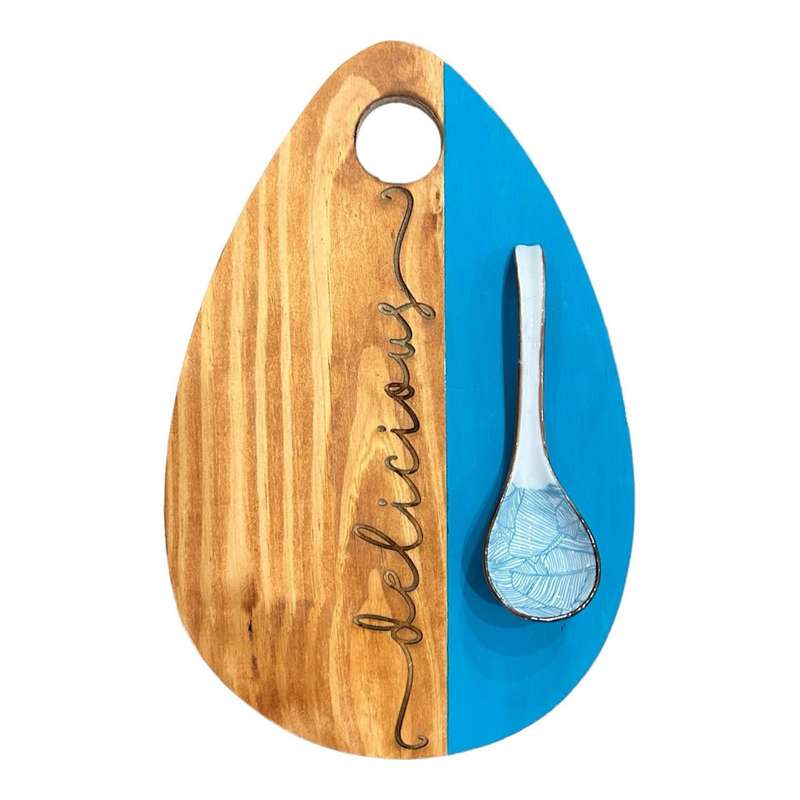 Painted Snack Platter - Blue Delicious