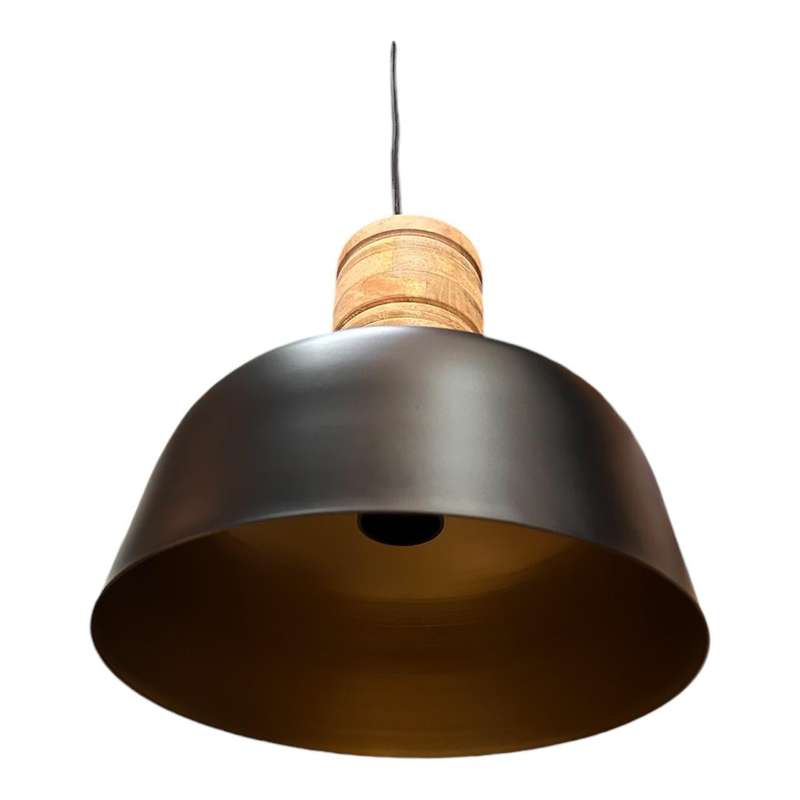 Pendant Lamp - Black, Gold And Wood