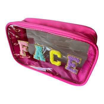 Pink PVC Makeup Pouch - Stylish Beauty Storage