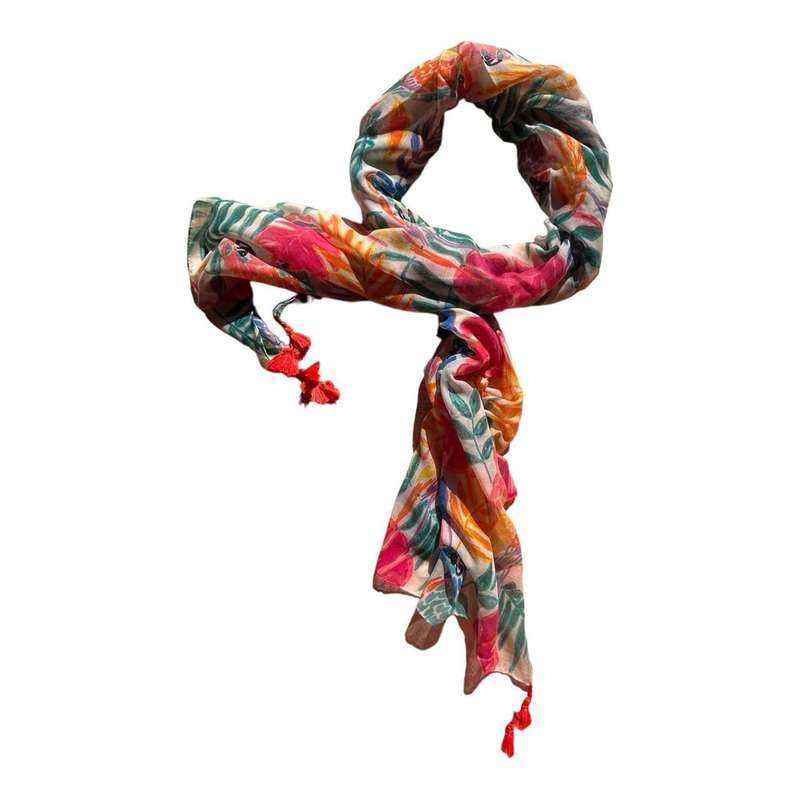 Polyester Scarf - Colourful Assorted Leafs