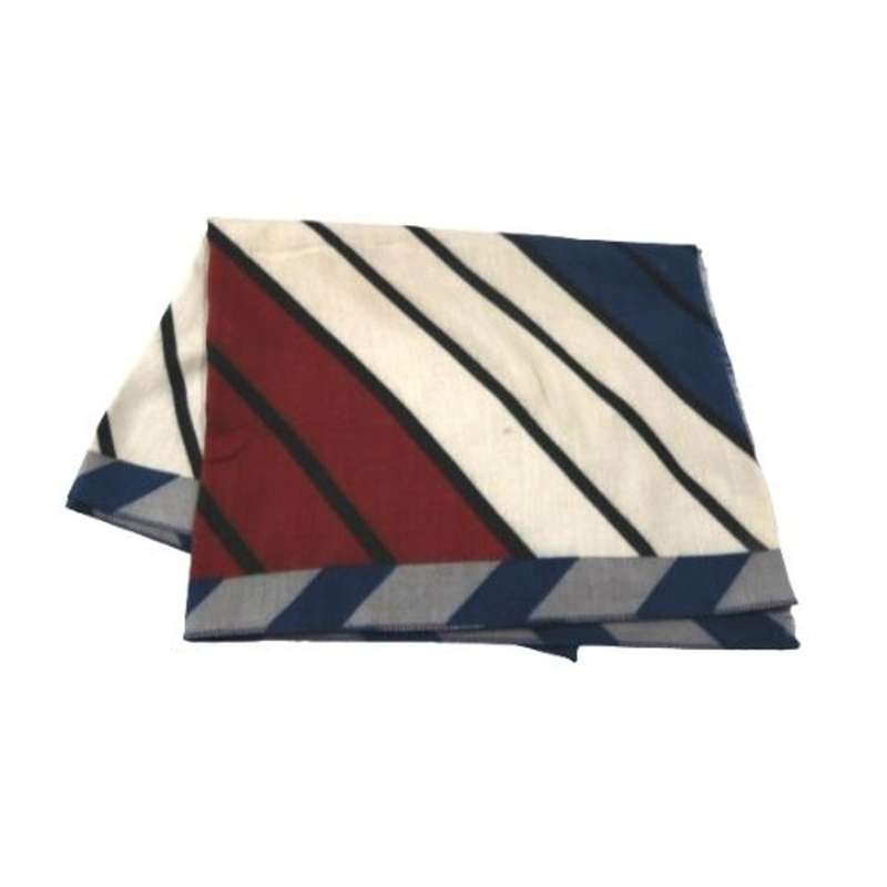 Polyester Scarf - Maroon White Blue Stripes
