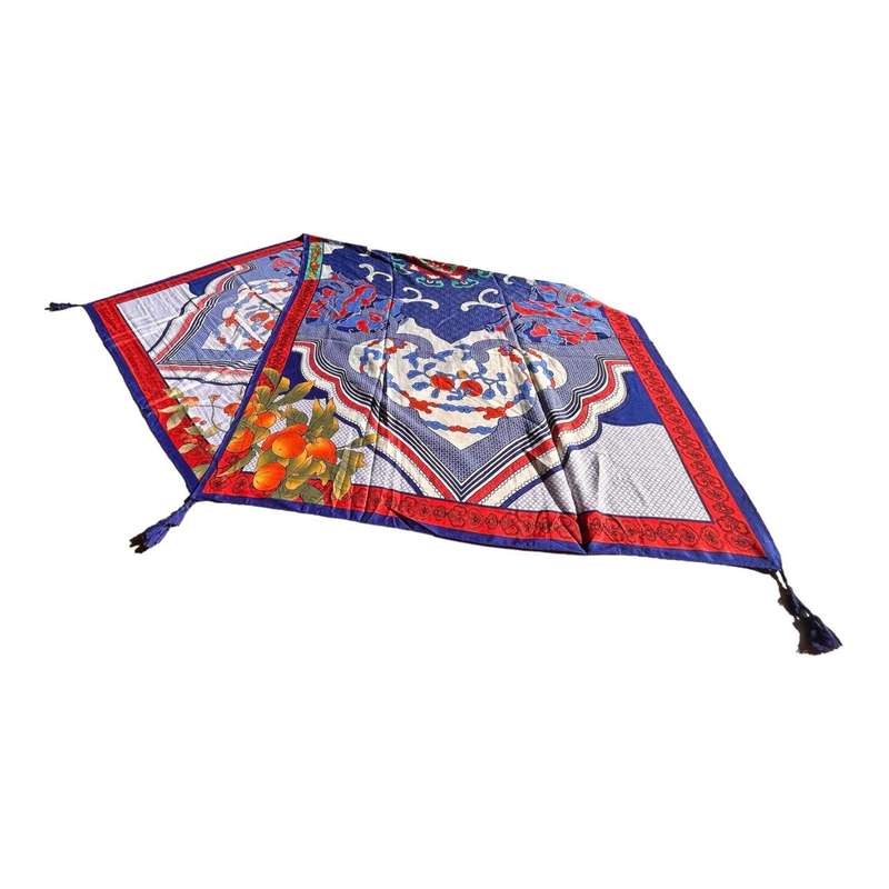 Polyester Scarf - Peaches, Red And Blue