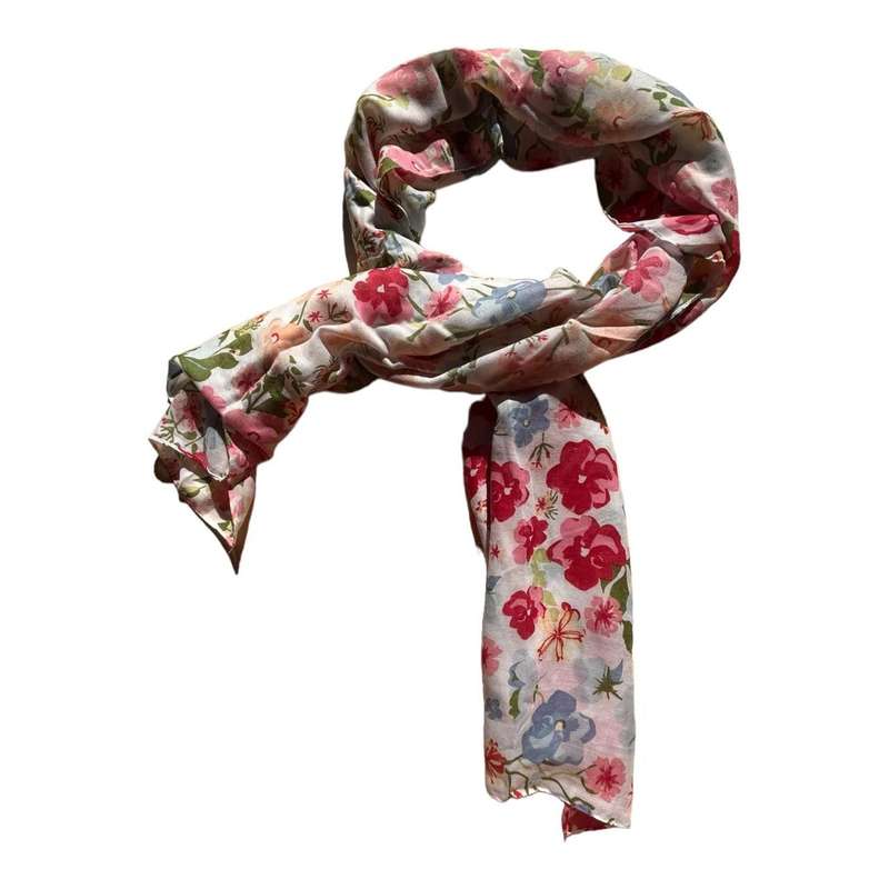 Polyester Scarf - Soft Colour Assorted Flowers