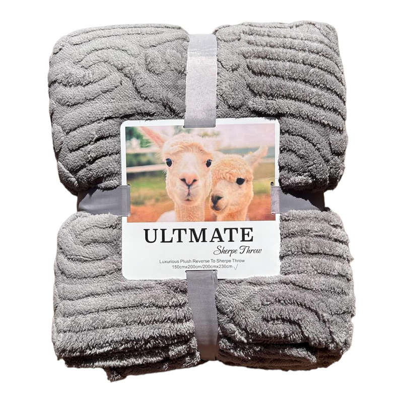 Queen Size Polyester Blanket - Grey